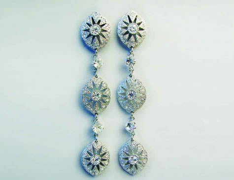 Charleston Drop Earrings - Bridal / Evening Wear - Couture Jewellery Collection from the Wedding Accessory Boutique