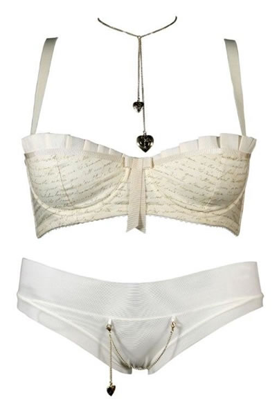 Made By Niki Loveletter Wedding Lingerie - Detachable Jewellery, Bra & Knickers - Handmade wedding lingerie is limited to 30 or 50 pieces worldwide - Available from online shop of Wedding Accessory Boutique 