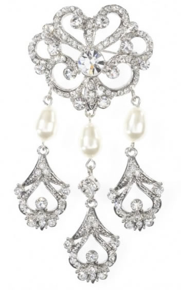 Hayworth Pearl Brooch - Bridal / Evening Wear - Couture Jewellery Collection from the Wedding Accessory Boutique