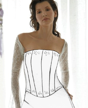 Italian Designed Bridal Lingerie Collection - Set 15 From The Wedding Accessory Boutique online Shop - This set of the Italian lingerie collection is particularly well suited to Wedding Dresses with Bustier Bodice Spiral coils, assembled cups, tulle, lace & embroideries used in this Italian range are the ideal complements for wedding dresses with bustier bodices
