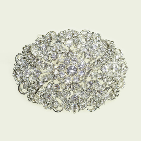 French Tiaras & Jewellery - Silver Brooch B8 - from Wedding Accessories Boutique online Shop for Sevenoaks Kent