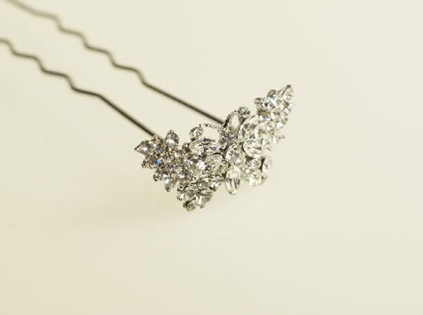 French Tiaras & Jewellery - Butterfly Hair Pin 188 - from Wedding Accessories Boutique online Shop for Canterbury Kent
