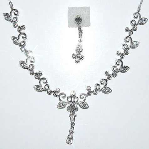 French Tiaras & Jewellery - Davina Necklace & Earrings 384- from Wedding Accessories Boutique online Shop for Erith Kent