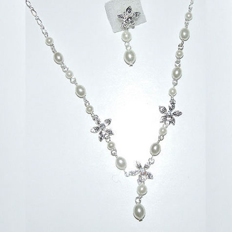 French Tiaras & Jewellery - Davina Necklace & Earrings 386- from Wedding Accessories Boutique online Shop for Faversham Kent