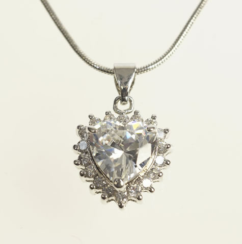 French Tiaras & Jewellery - Heart Pendant Design 205 - from Wedding Accessories Boutique online Shop for Crayford Kent