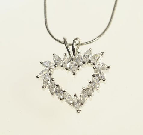 French Tiaras & Jewellery - Heart Pendant Design 215 - from Wedding Accessories Boutique online Shop for Dartford Kent