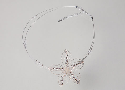 Canadian Tiaras & Jewellery - Crystal Lily Necklace 9174JN - also available set of 5 Hairpins and Hair Comb  - Wedding / Special Occasions / Evening Wear Jewellery & Tiaras from the Wedding Accessories Boutique - Oxfordshire section