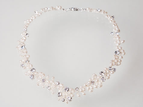 Canadian Tiaras & Jewellery - Necklace ES2051JN Pearl & Swarovski Crystal Necklace  - Wedding / Special Occasions / Evening Wear Jewellery & Tiaras from the Wedding Accessories Boutique - Oxfordshire section
