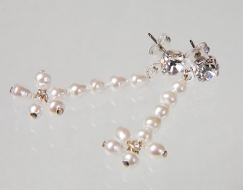 Canadian Tiaras & Jewellery - Drop Earrings ES2051JE Pearl & Swarovski Crystal Earrings  - Wedding / Special Occasions / Evening Wear Jewellery & Tiaras from the Wedding Accessories Boutique - Oxfordshire section