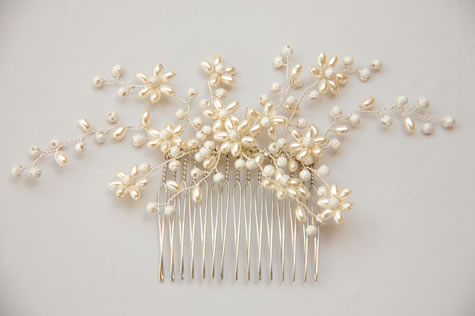 Canadian Tiaras & Jewellery (Combs) - Pearl & Swarovski Crystal hair Comb ES2055 - Wedding / Special Occasions / Evening Wear Jewellery & Tiaras from the Wedding Accessories Boutique - Oxfordshire section
