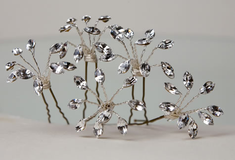 Canadian Tiaras & Jewellery - Hairpins HP101 Marquis Cut Crystals - set of 5 Hairpins  - Wedding / Special Occasions / Evening Wear Jewellery & Tiaras from the Wedding Accessories Boutique - Oxfordshire section